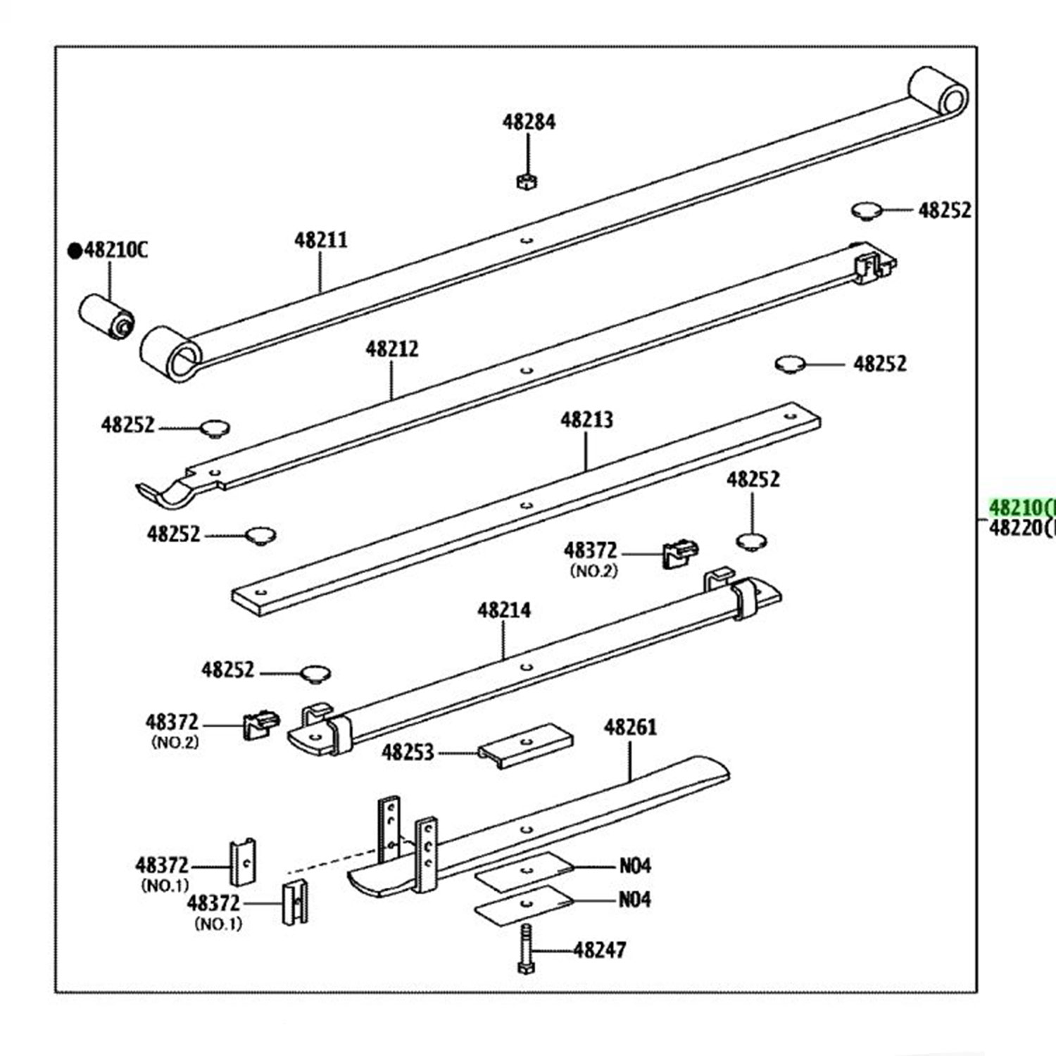 482100KD00 - Paquete de elásticos Toyota Hilux