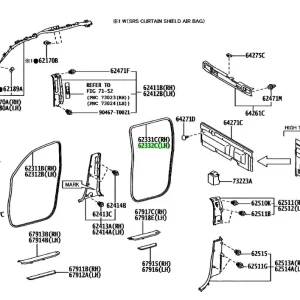 BURLETE MOLDURA DE APERTURA DE PUERTA TRASERA TOYOTA