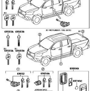 JUEGO DE CERRADURAS TOYOTA