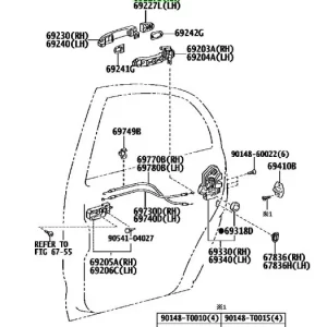 TAPA MANIJA EXTERIOR DE LA PUERTA TRASERA DERECHA TOYOTA