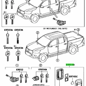 LLAVE TRANSMISORA (reemplazos 899040K061) TOYOTA